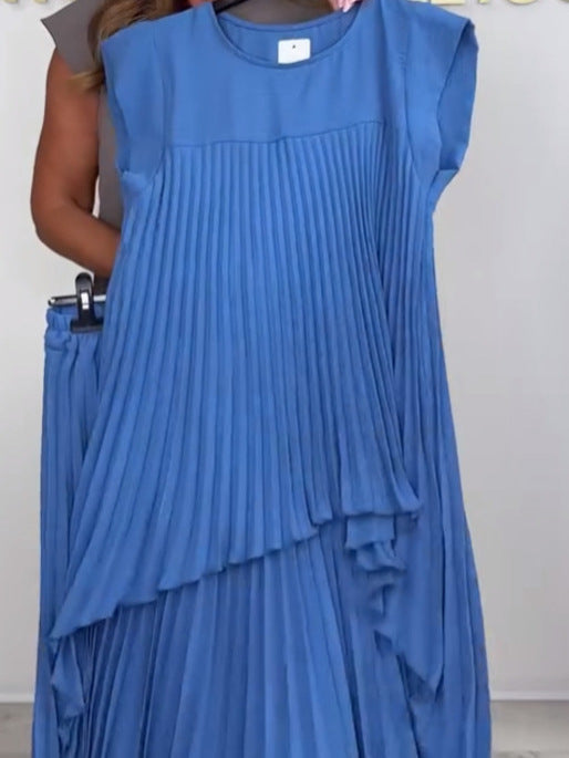 🔥👚👖Komplet damski: elegancka plisowana bluzka i przewiewne spodnie