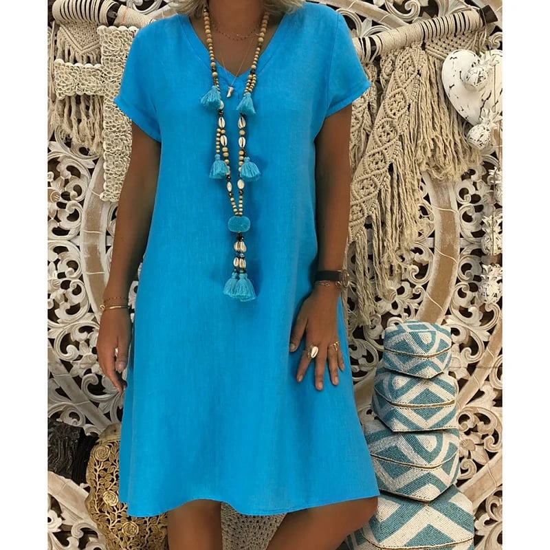 🔥👗Wiosna/Lato Klasyczne Sukienki Lniane 100% 3