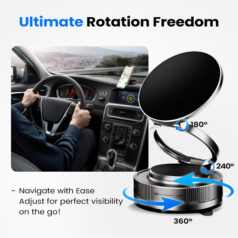 🔥🔄Regulowany podciśnieniowy magnetyczny uchwyt na telefon 360° 📱🚗