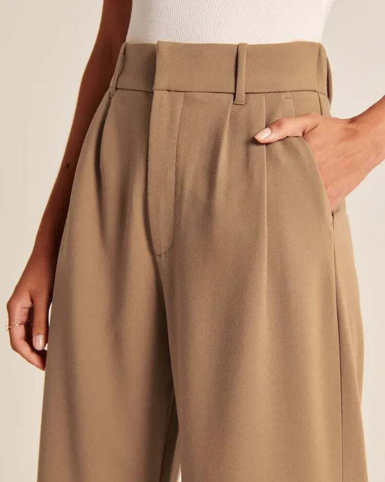 🔥👖Lekkie, dopasowane, szerokie spodnie nogawkowe