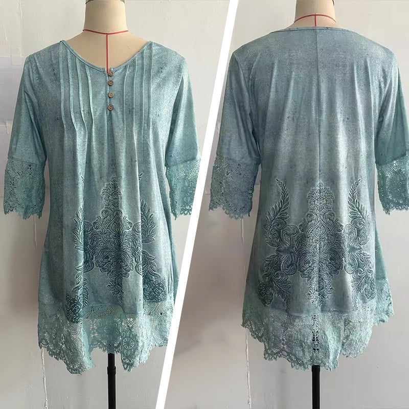 🔥👗Elegancka koronkowa sukienka damska z półrękawkiem i dekoltem w szpic