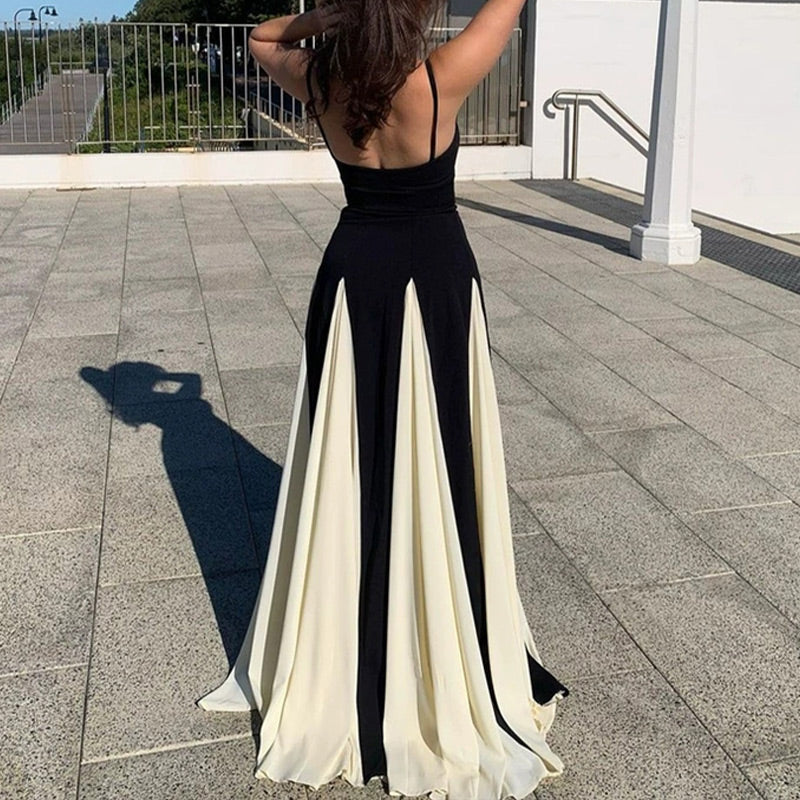 🔥👗Ponadczasowa Elegancja Paneled Tulle A-line Slip Maxi Dress