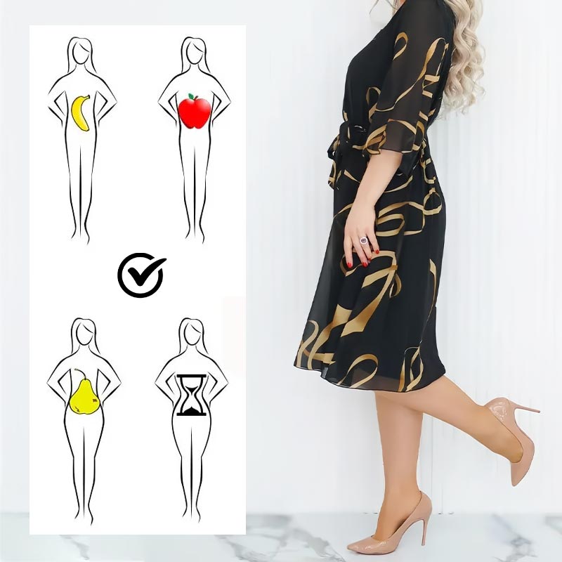 🌸2025🌸Elegancka luźna sukienka midi z marszczonymi rękawami 3