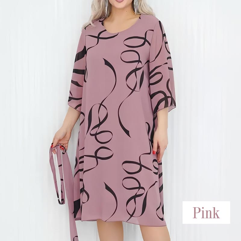🌸2025🌸Elegancka luźna sukienka midi z marszczonymi rękawami 3