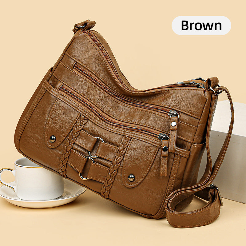 🔥👜Torebka damska w stylu retro o dużej pojemności z miękkiej skóry