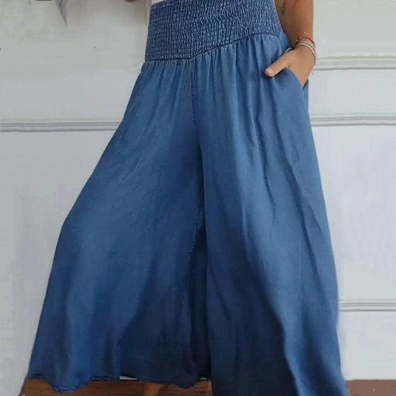 🔥👖Modne damskie dżinsy z szeroką nogawką i wysokim stanem z kieszeniami