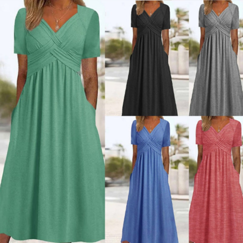🔥👗Elegancka sukienka damska | klasyczny krój z dekoltem w szpic