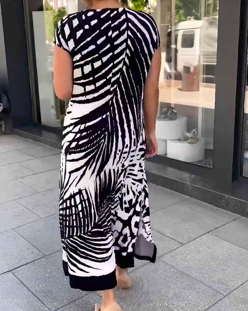 🔥👗Wiosenne i letnie sukienki casualowe z krótkim rękawem z nadrukiem