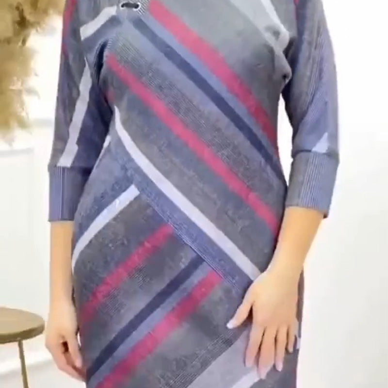 🔥👗Damska sukienka z okrągłym dekoltem i luźnym krojem