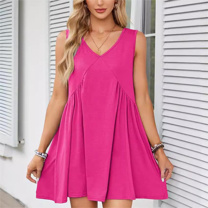 🔥👗Damska luźna plisowana sukienka bez rękawów