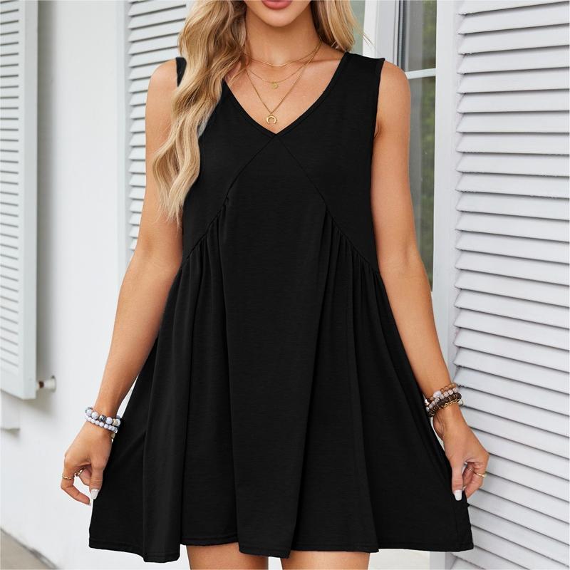 🔥👗Damska luźna plisowana sukienka bez rękawów