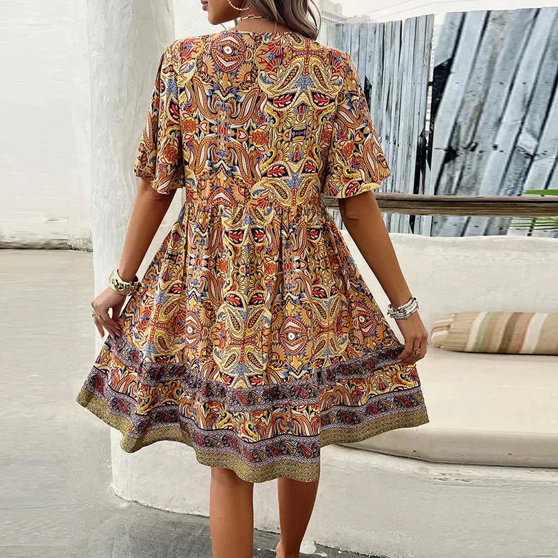 🔥👗 Kwiatowe sukienki z dekoltem w szpic dla kobiet