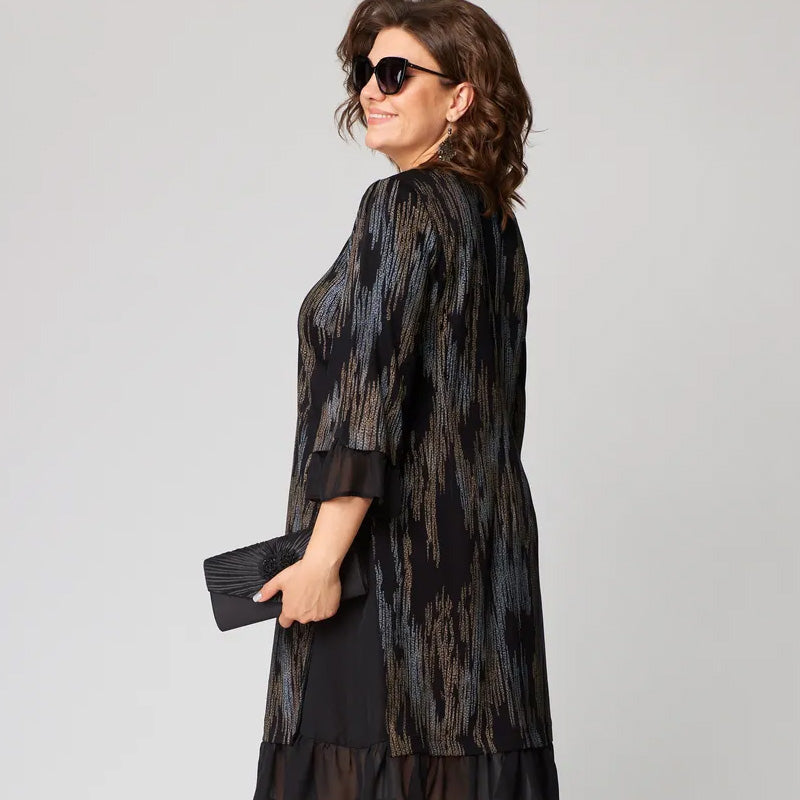 🔥👗Damskie luźne sukienki w pionowe paski Plus Size Plus Size