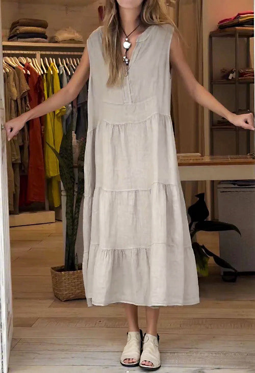 🔥👗2025 nowe bawełniane lniane sukienki damskie retro w dużych rozmiarach