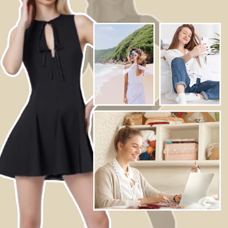 🔥👗Kobieca seksowna mini sukienka z kokardą