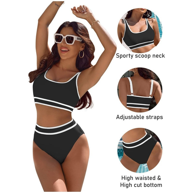 🔥👙Damski zestaw bikini z wysokim stanem