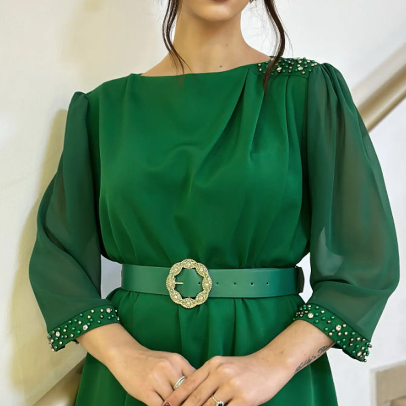 🔥👗Eleganckie sukienki damskie z cekinami i rękawami 3/4