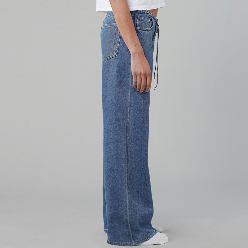 🔥👖Luźne jeansy z niskim stanem i regulowanym ściągaczem