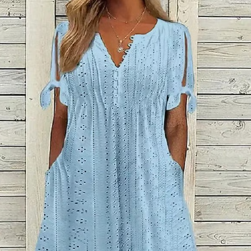 🔥👗Elegancka damska sukienka z dekoltem w szpic