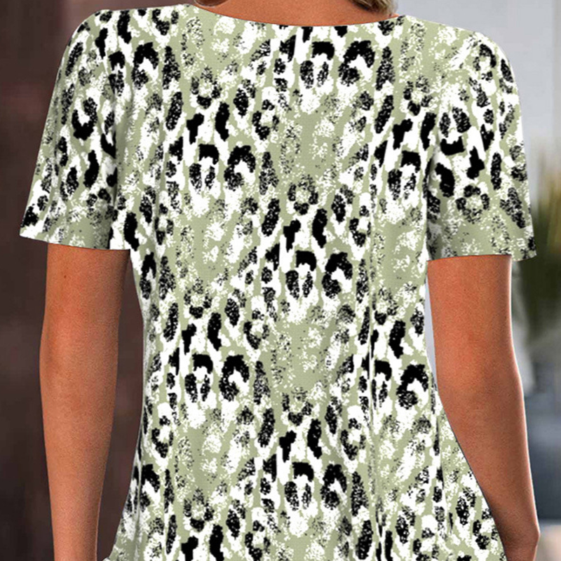 🔥👚Damska koszulka z krótkim rękawem z nadrukiem i okrągłym dekoltem
