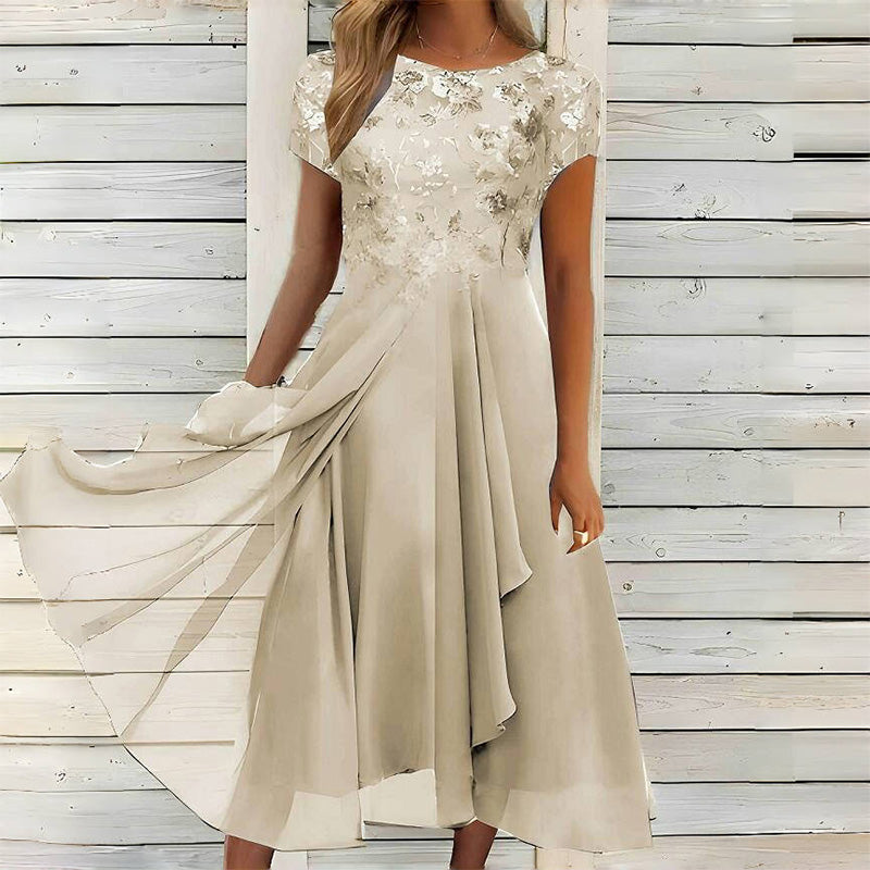 🔥👗Modna tiulowa sukienka z okrągłym dekoltem💖