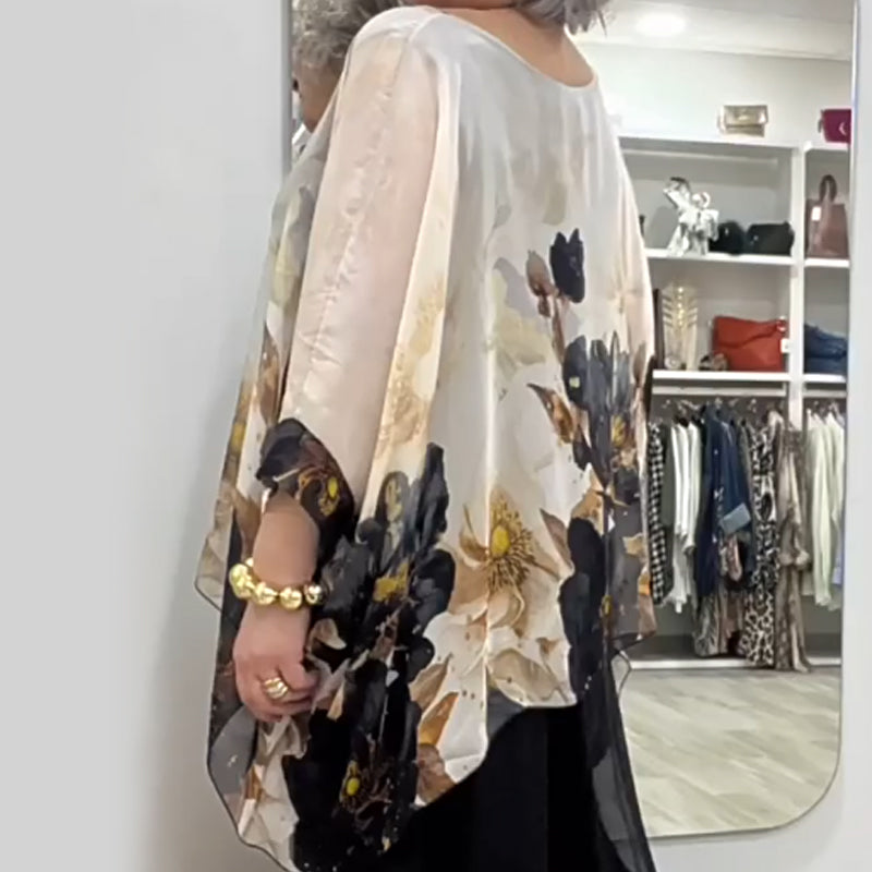 🔥👚👖Casualowy top damski z okrągłym dekoltem z nadrukiem