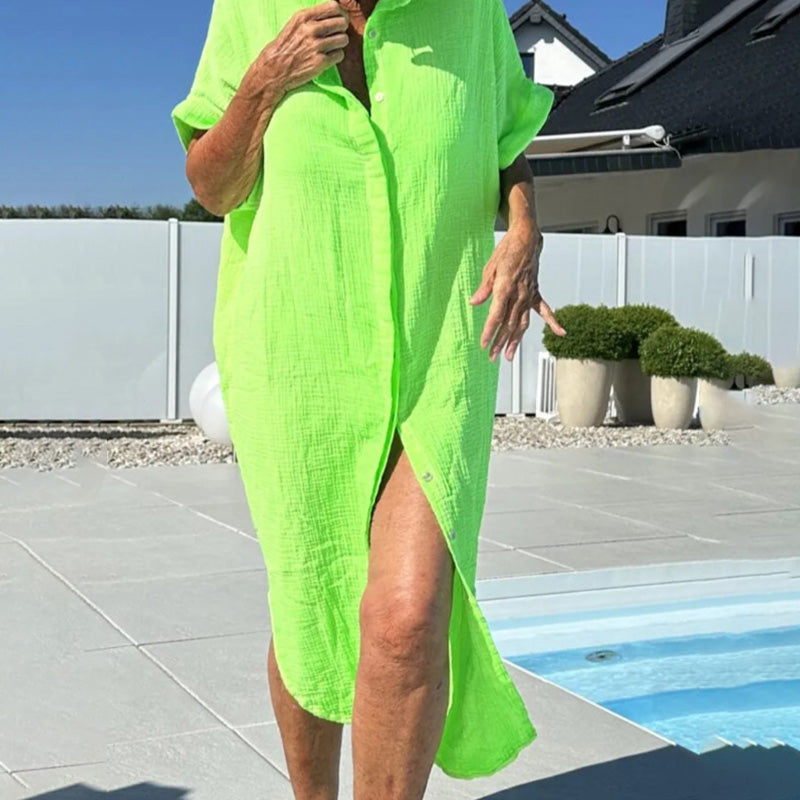 🔥👗Sukienka midi z klapami i guzikami z przodu