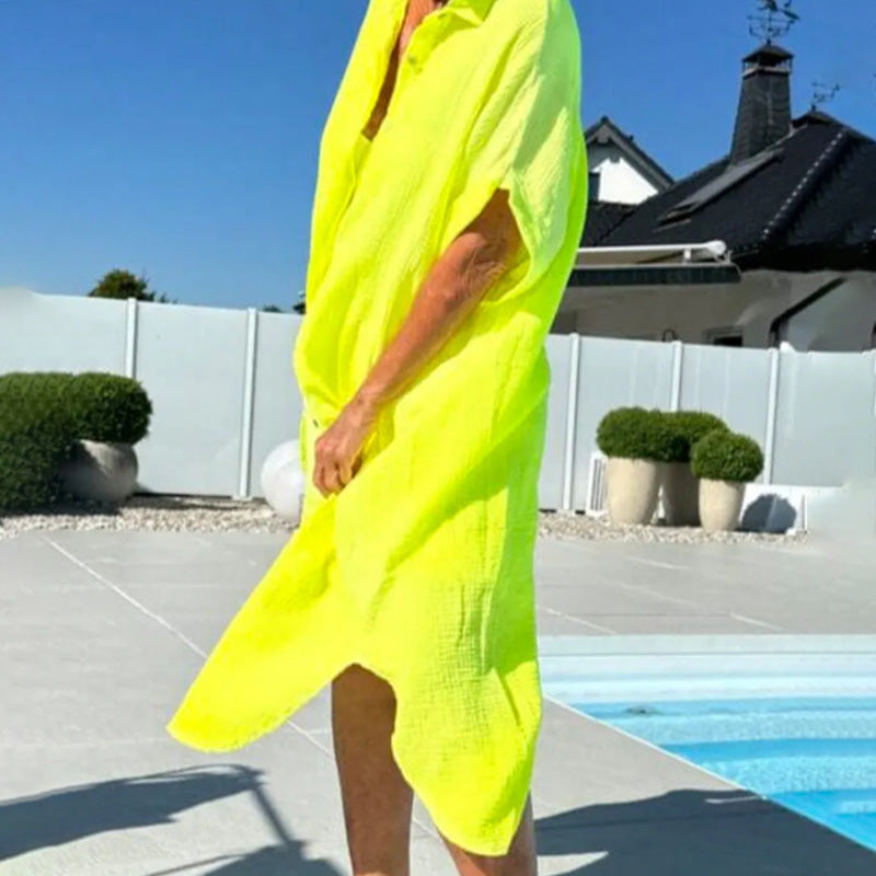 🔥👗Sukienka midi z klapami i guzikami z przodu