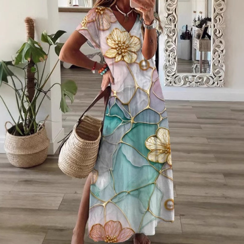 🔥👗 Modna sukienka z nadrukiem