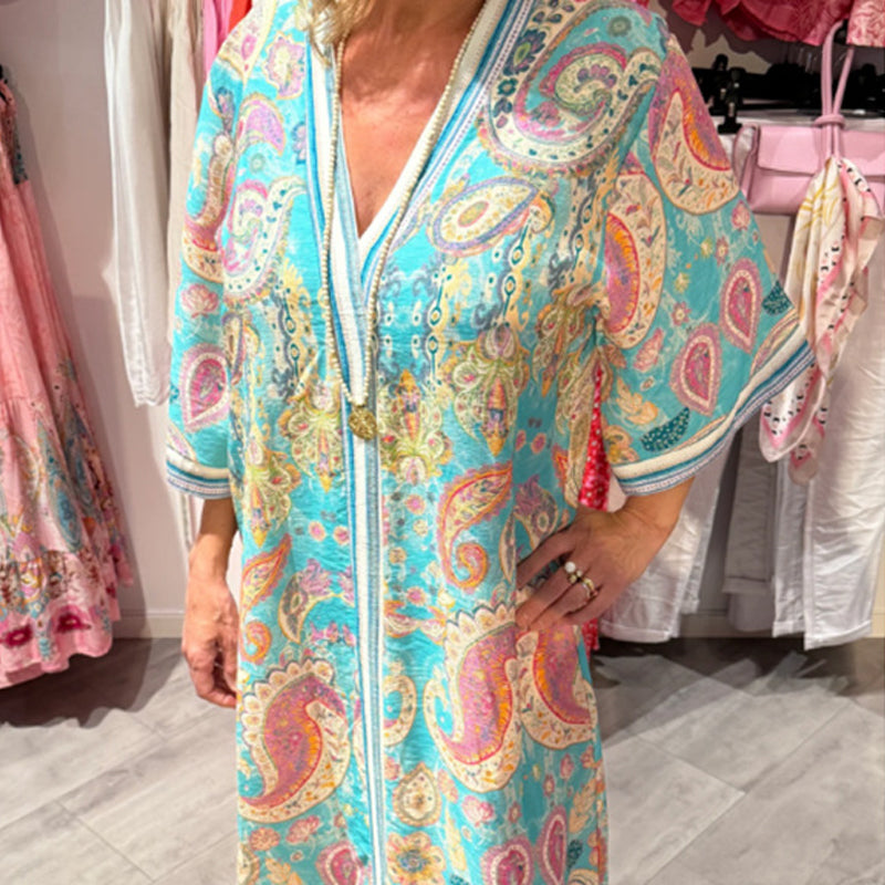 🔥👗Damska wygodna luźna sukienka z nadrukiem