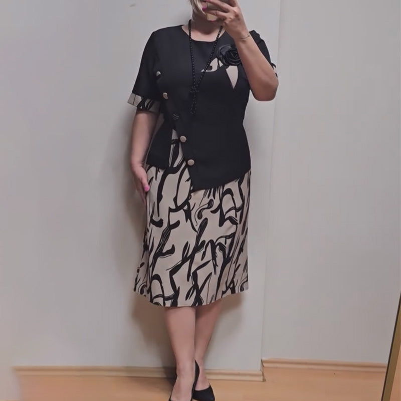 🔥👗Modna damska sukienka z nadrukiem i luźnym krojem
