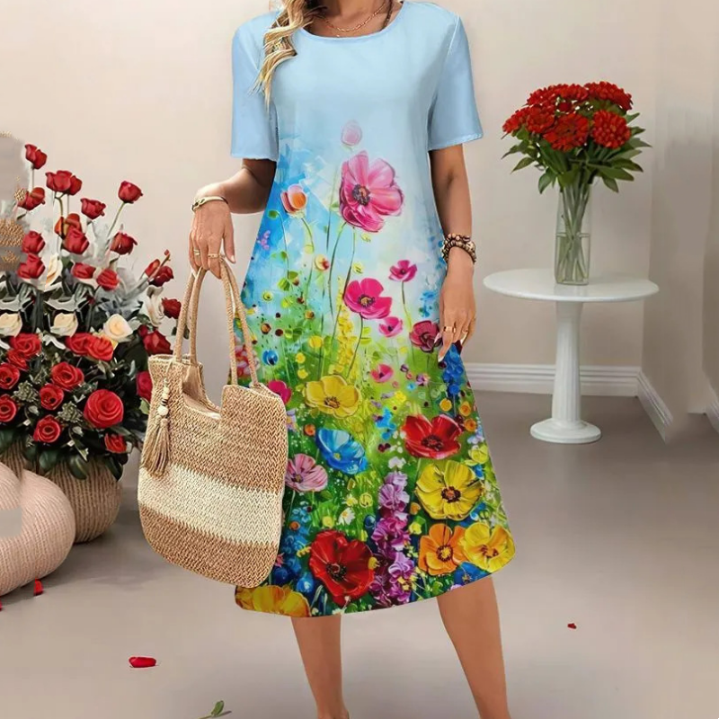 🔥👗Damska sukienka casualowa z kwiatowym nadrukiem