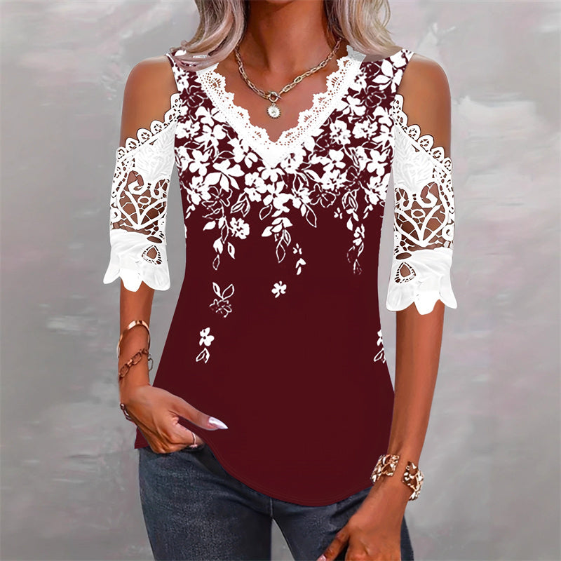 🔥👚Elegancka bluzka damska z koronką