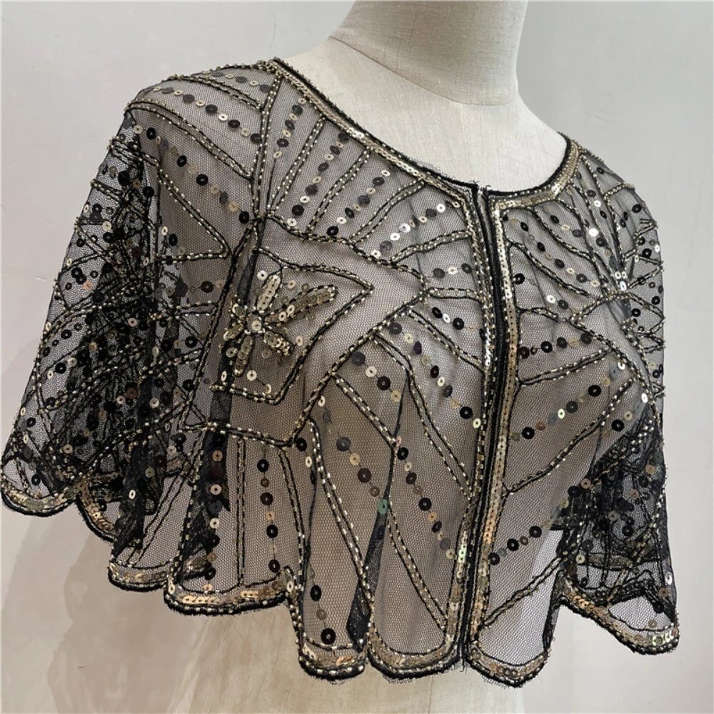 🔥✨Koronkowy szal z koralikami w stylu vintage