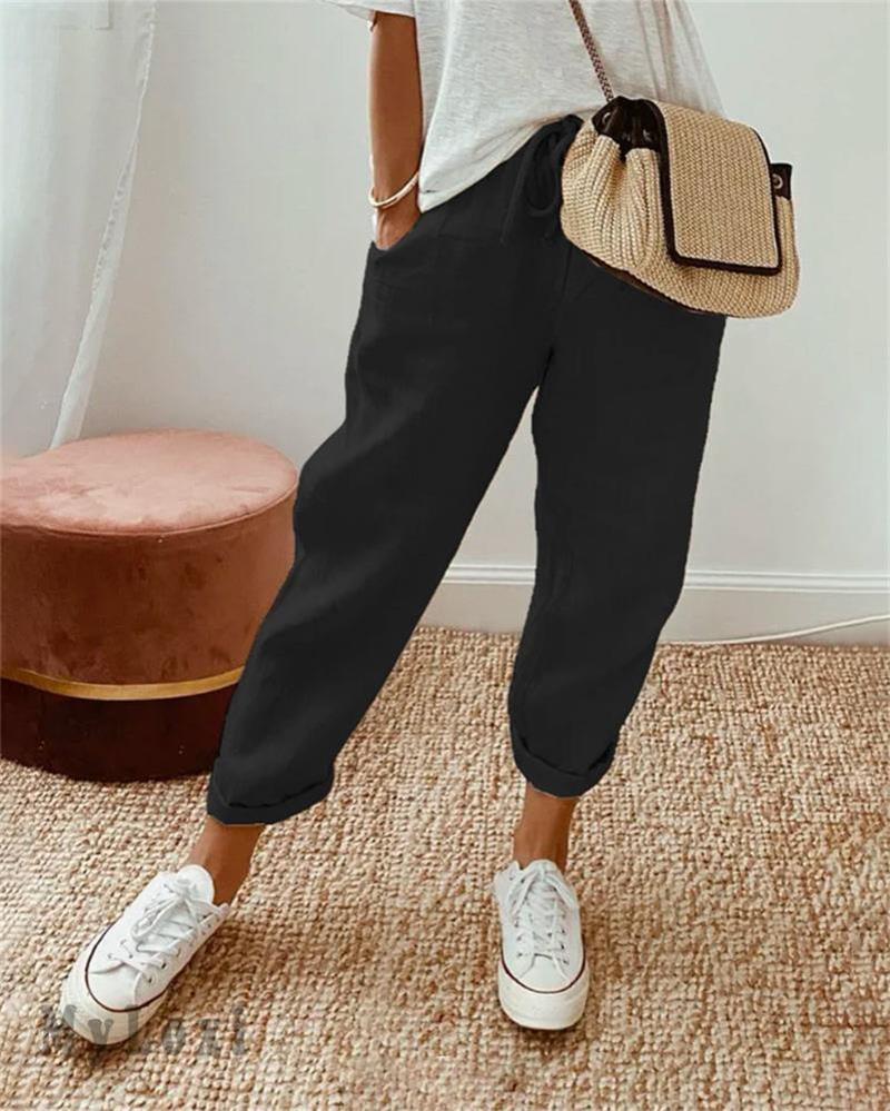 🔥👖Casualowe spodnie damskie z bawełny i lnu