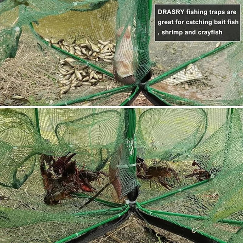 🔥🐟 Automatyczna składana siatka dla wędkarzy – wzmocniona nylonowa siatka wędkarska 🎣✨