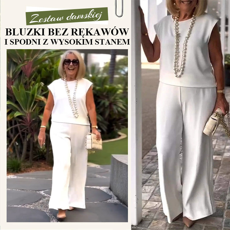 🔥👚👖Dwuczęściowy damski lniano-bawełniany top i spodnie