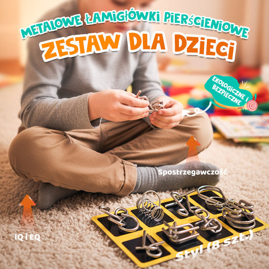 🔥✨Metalowy pierścień-łamigłówka, wersja niebieska, osiem elementów
