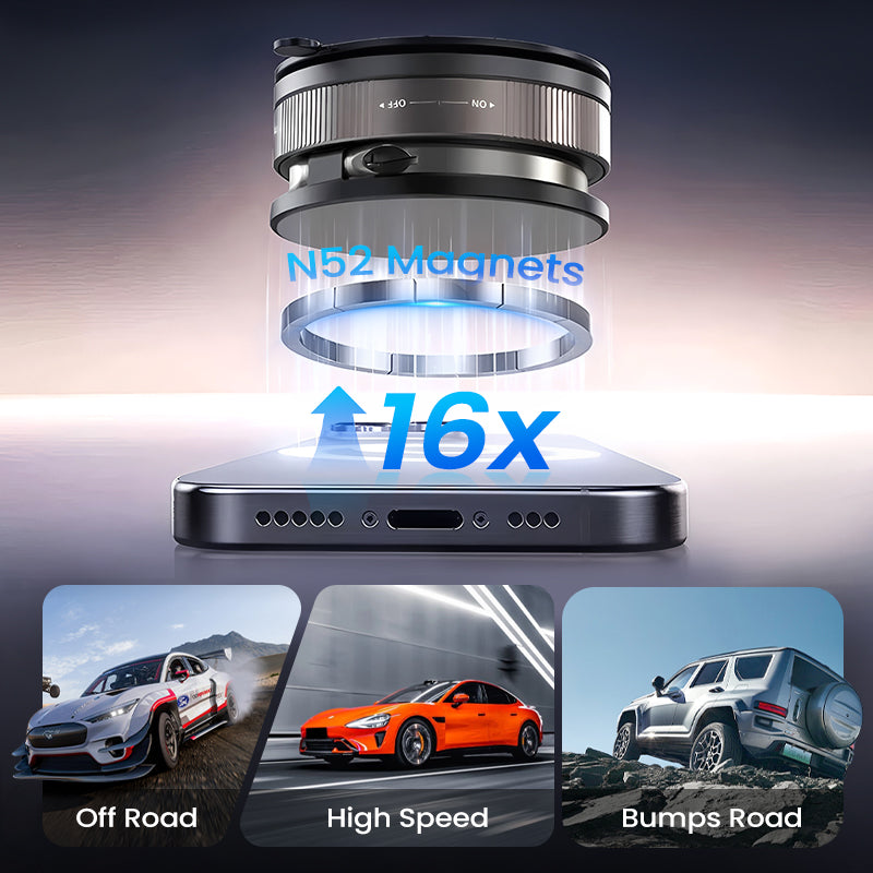 🔥🔄Regulowany podciśnieniowy magnetyczny uchwyt na telefon 360° 📱🚗