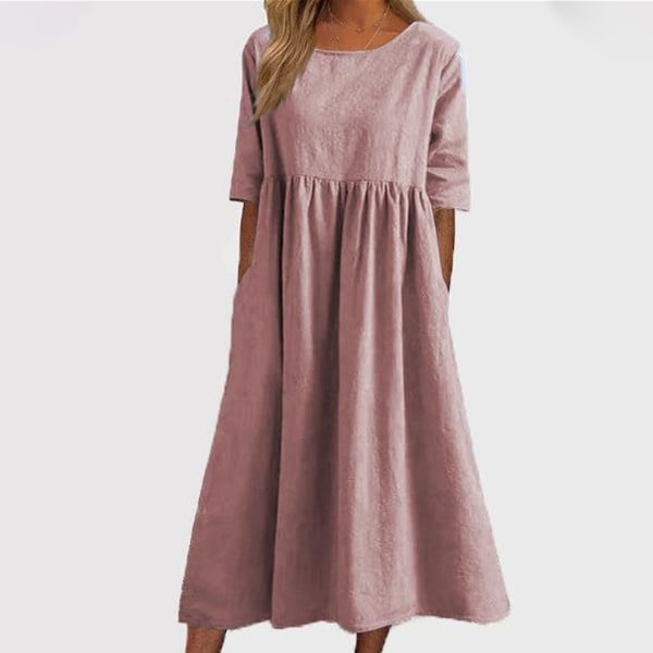 🔥👗Modna sukienka bawełniana z okrągłym dekoltem