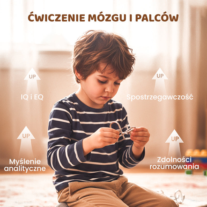 🔥✨Metalowy pierścień-łamigłówka, wersja niebieska, osiem elementów