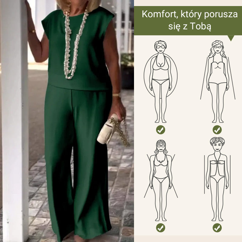 🔥👚👖Dwuczęściowy damski lniano-bawełniany top i spodnie
