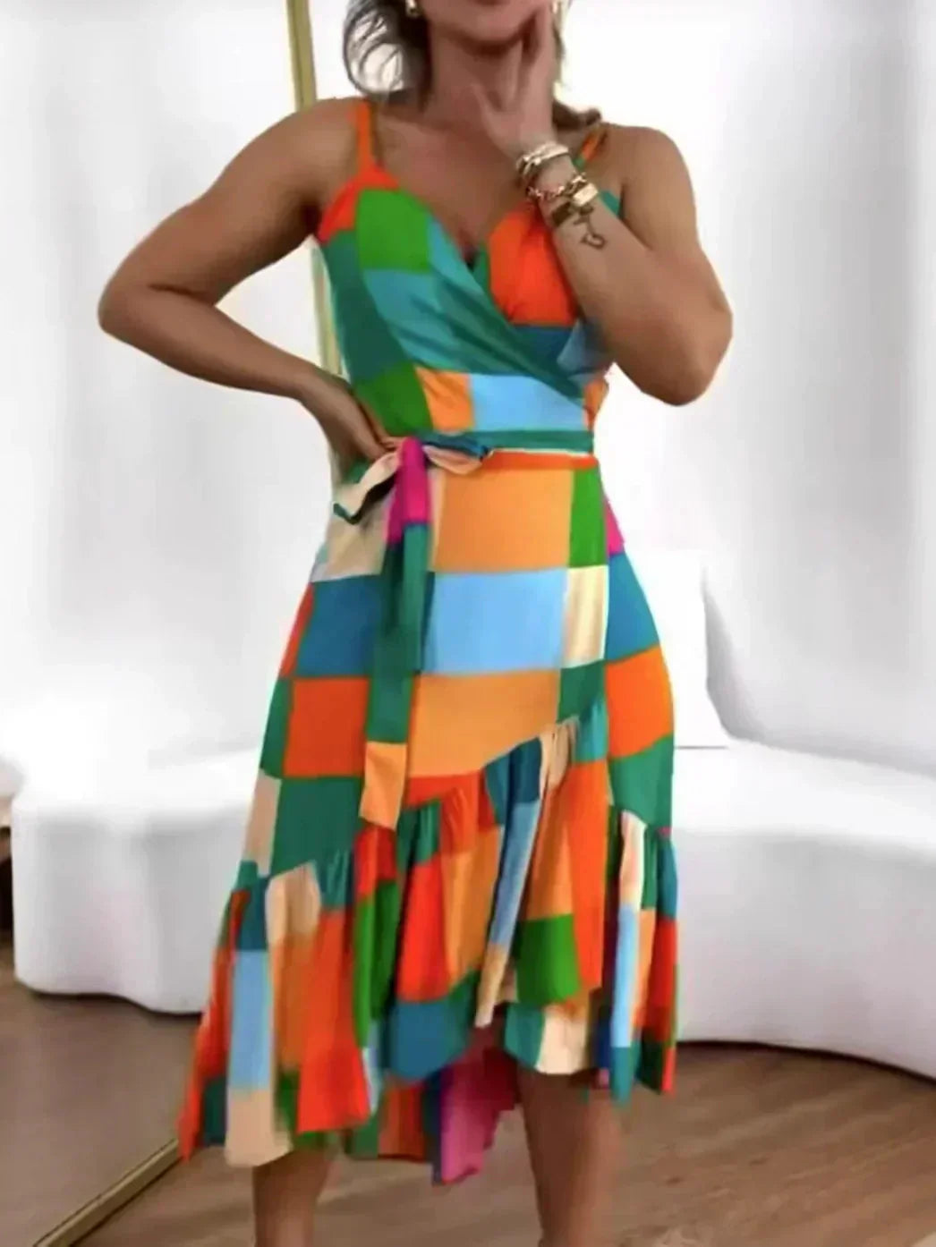🔥👗 Damska sukienka z tuniką z nadrukiem w stylu Casual Resort