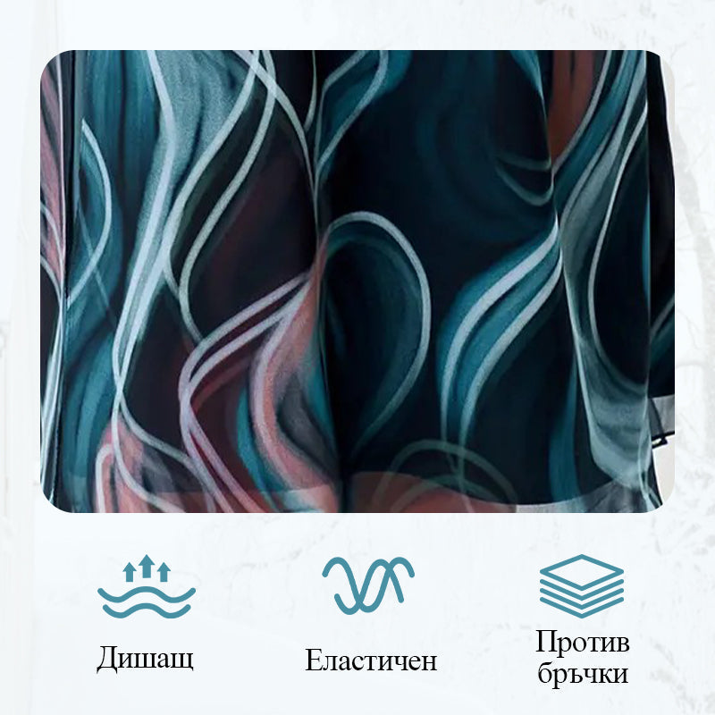 🔥👗Marzycielska szyfonowa sukienka z nadrukiem