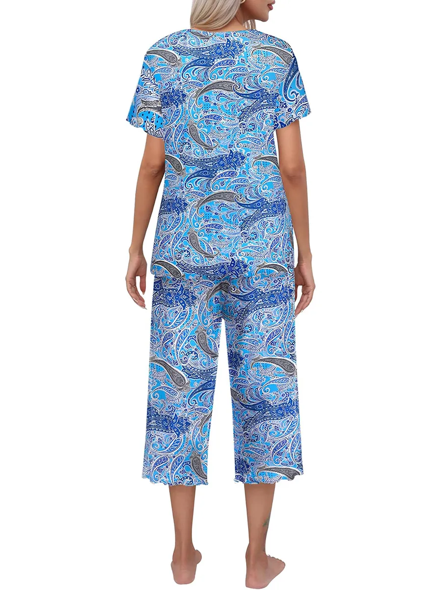 🔥👚👖【S-2XL】Nowa piżama damska z nadrukiem