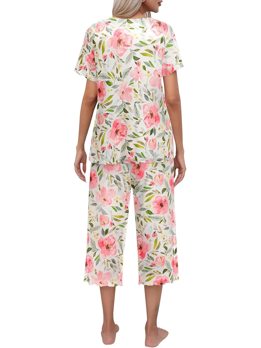 🔥👚👖【S-2XL】Nowa piżama damska z nadrukiem