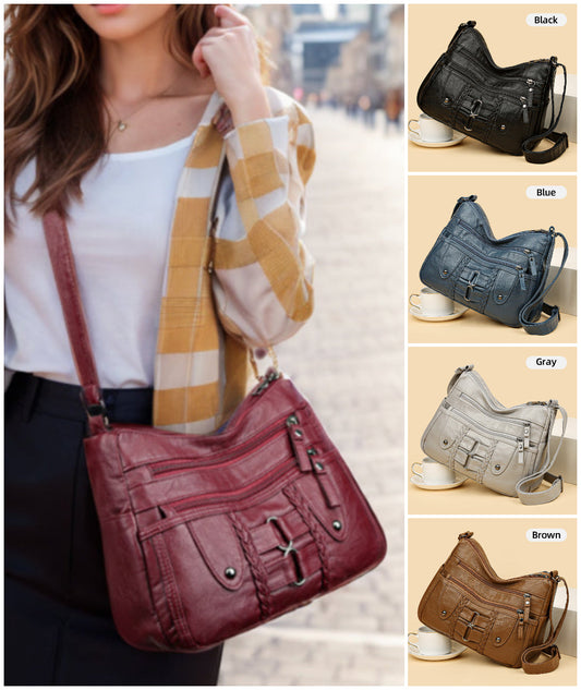 🔥👜Torebka damska w stylu retro o dużej pojemności z miękkiej skóry