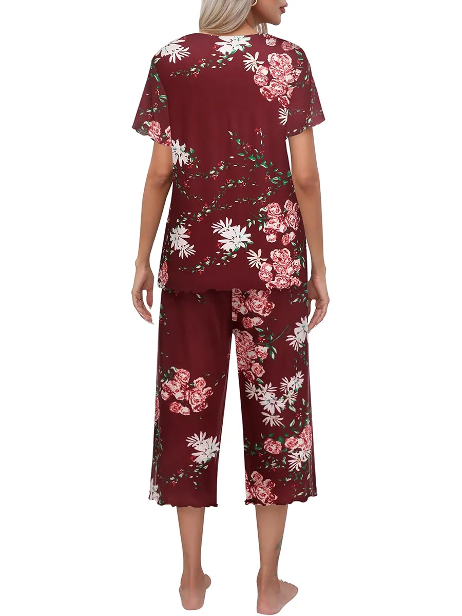 🔥👚👖【S-2XL】Nowa piżama damska z nadrukiem