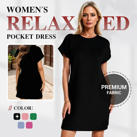 🔥👗 Damska luźna sukienka z podwijanymi rękawami i kieszeniami