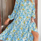 🌸Specjalne okazje wiosenne💐 Damska sukienka midi w stylu boho z długim rękawem i dekoltem w serek
